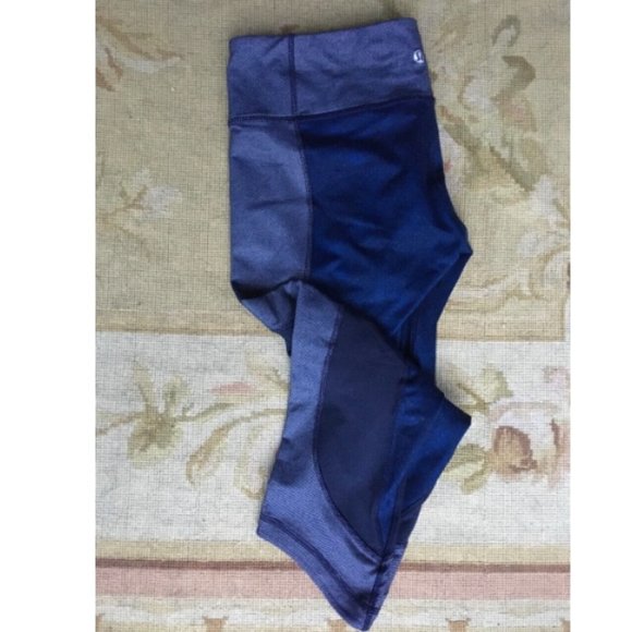 EUC LULULEMON Wunder Under Crop Pant Size 8 Sashico Inkwell Blue - Picture 7 of 7